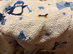 Penguin Print Kids Wearable Hooded Blanket with Pocket